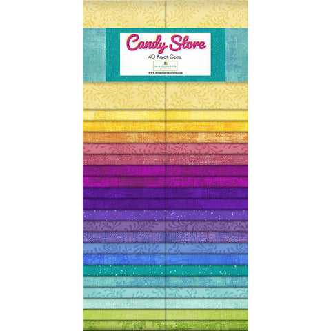candy store, Pre-cut Cotton Fabric Karat Gems Strips 842