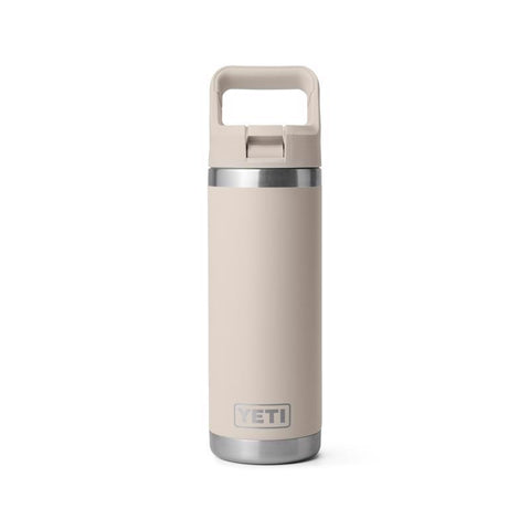 Yeti Rambler bottle with straw cap 18 oz in cape taupe