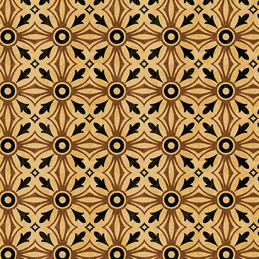 For the Love of Coffee Collection Coffee Medallion Cotton Fabric 14159 caramel