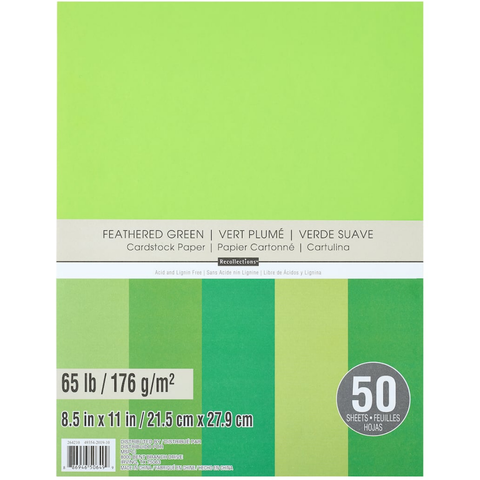 Feathered Greens 8.5" x 11" Cardstock Paper CARD311