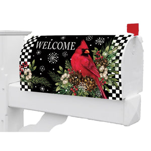 Fall and Winter Mailbox Makeovers cardinal and pinecones