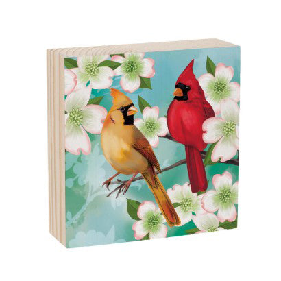 cardinal, Bird Wooden Block Decor TA