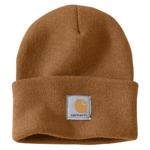 Carhartt Brown Carhartt beanie with Carhartt label stitched on front