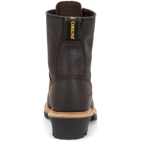 Carolina Elm Steel Toe Logger Boot heel view