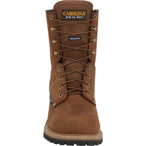 Carolina mens 8 inch insulated steel toe logger toe view