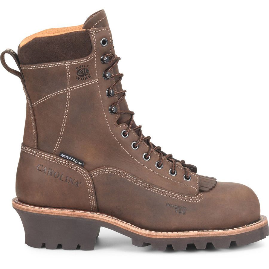 Carolina mens safety toe logger work boots profile