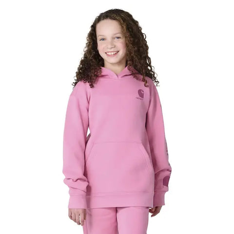 cashmere rose, Girls' Long-Sleeve Hooded Logo Sweatshirt CA7204