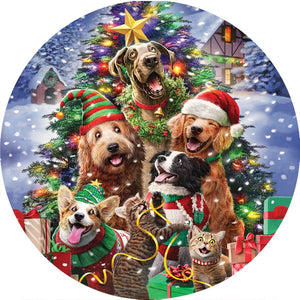 Fall and Winter Accent Magnets cats and dogs tree