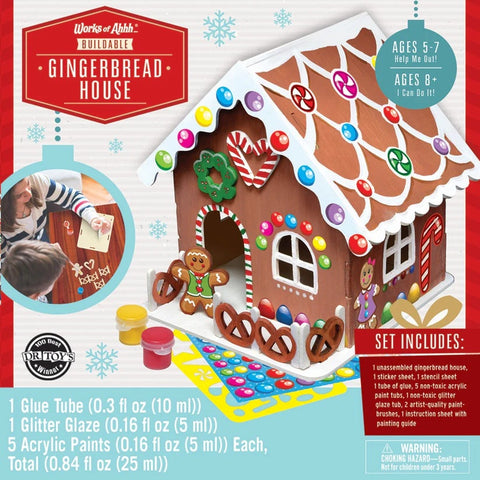 Holiday Craft Kit - Buildable Gingerbread House Wood Paint Kit 21847