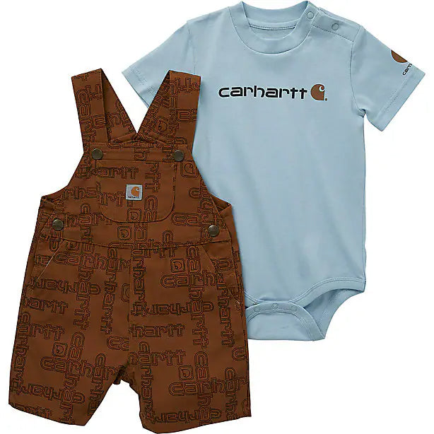 Genuine Carhartt Baby Clothes Overall Set Camo Hunter Orange 6 MOS