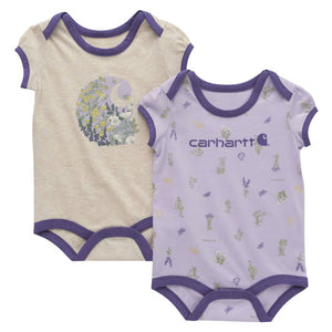 2-Piece Baby Girls' Short-Sleeve Seed Packet Bodysuits CG9880