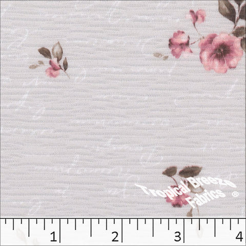 champagne, Rebecca Knit Floral Print Fabric 573614