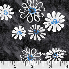 Poly Cotton Daisy Print Fabric 5764 Charcoal