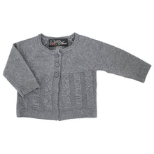 charcoal, Girls' Cable Cardigan 1017