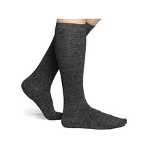 Girl's Flat Knit Knee-High Socks LA2000 charcoal