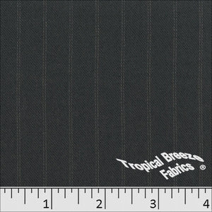 Charcoal, Pin Strip Suiting 100% Polyester Fabric 09541 