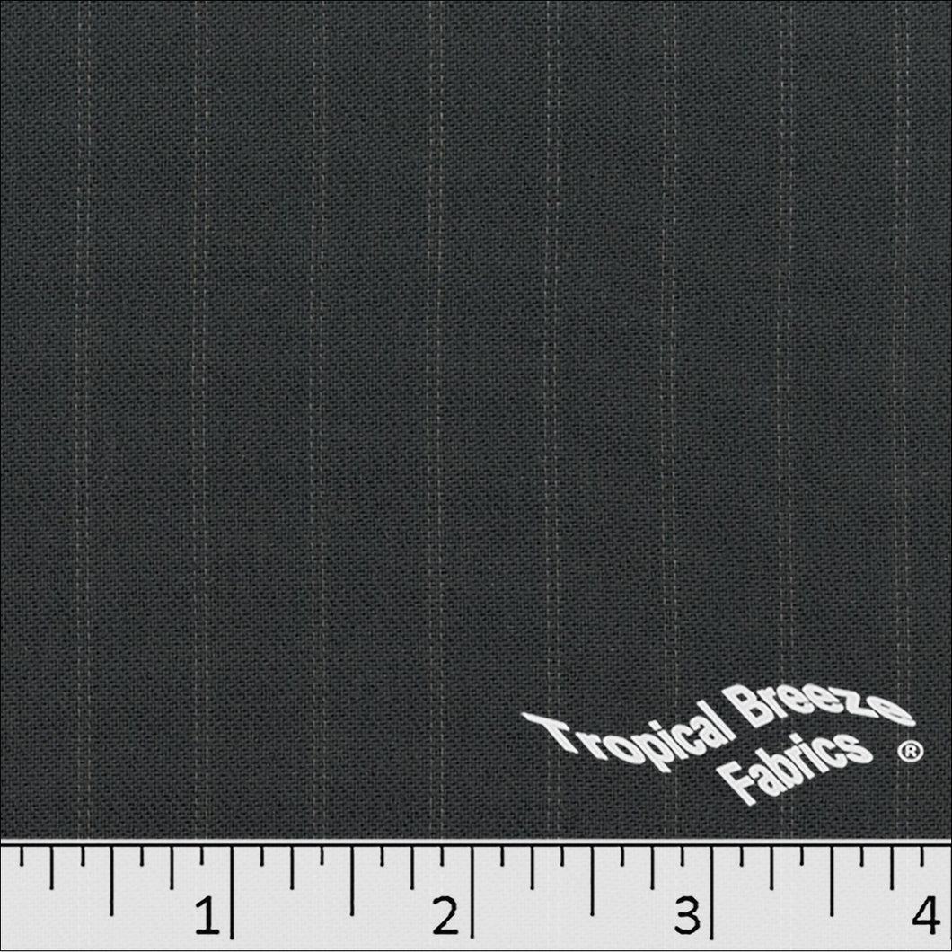 Charcoal, Pin Strip Suiting 100% Polyester Fabric 09541 