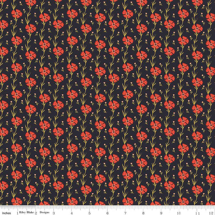 Wanderlust Collection Carnation Cotton Fabric C15474 charcoal