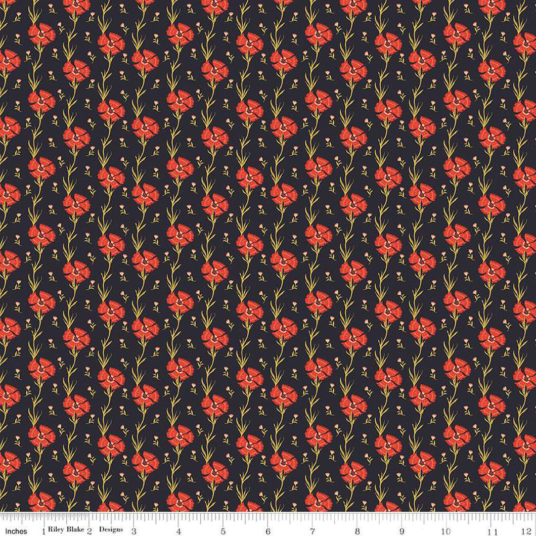 Wanderlust Collection Carnation Cotton Fabric C15474 charcoal