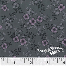 charcoal, Silk Mist Print Polyester Fabric 042515