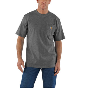 charcoal heather, Men's Big and Tall Pocket Tee Shirt K87