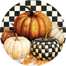 Fall and Winter Accent Magnets checkered pumpkin