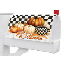 Fall and Winter Mailbox Makeovers checkered pumpkin