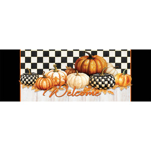 Fall and Winter Signature Signs checkered pumpkin