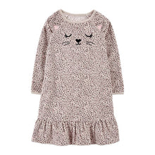 Girls' Long-Sleeve Nightgown 3R50 cheetah cat