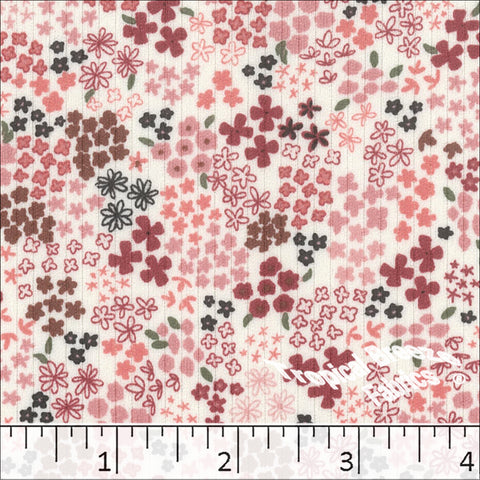 cherry, Classic Rib Knit Tiny Floral Print Fabric 578611