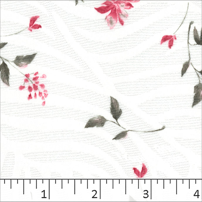 Jacquard Knit Floral Print Fabric 32440 cherry
