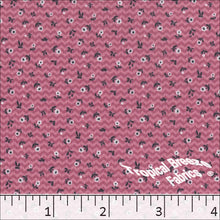 cherry, Pick Stripe Tiny Floral Print Polyester Fabric 04943