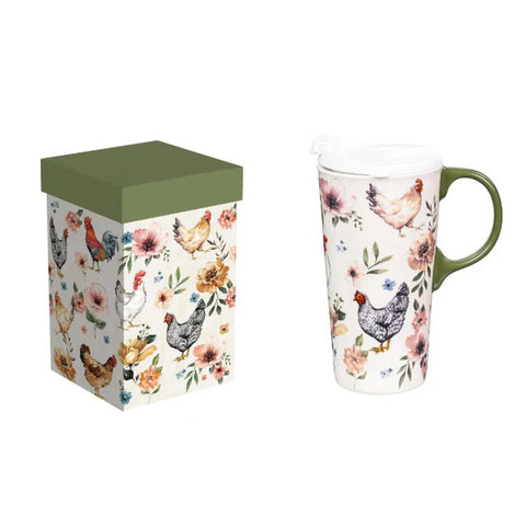 chickens, Ceramic Perfect Cup with Gift Box TK2