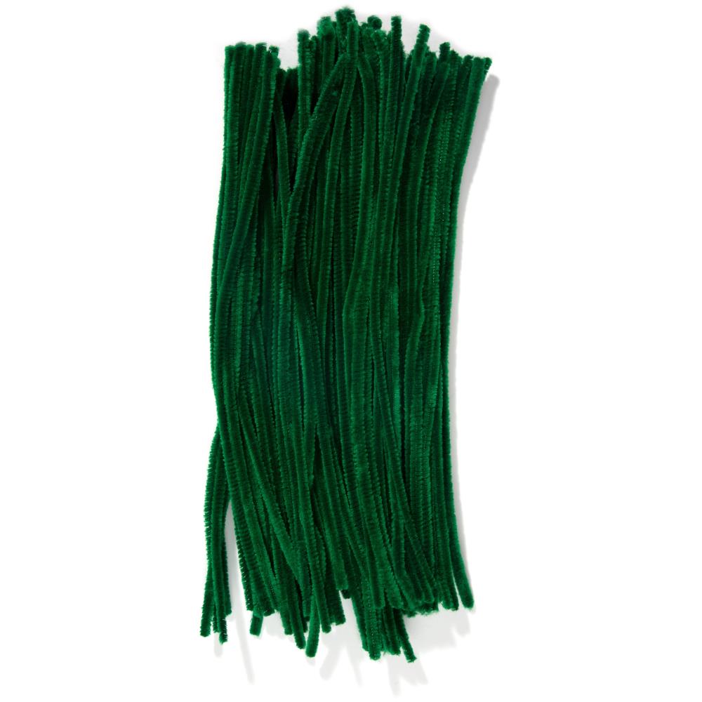 100 X Green Jumbo Premium Craft Pipe Cleaners Chenille Stems 30cm