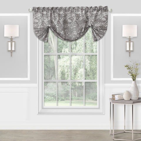 Gray Charlotte Pleated Roman Valance