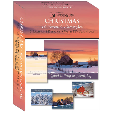 barn christmas cards boxed