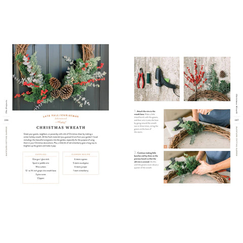 Christmas Wreath pages from Backyard Cutting Garden by Trisha Snyder