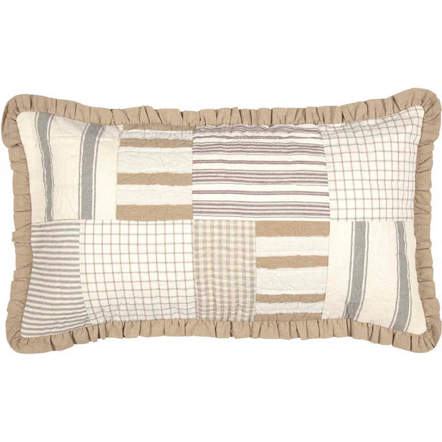VHC Brands Grace Grain Sack Stripe Shower Curtain