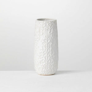 White Floral Printed Vase CM2837