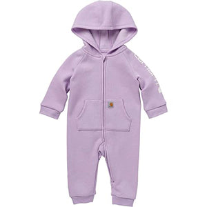 Baby Girls' Long-Sleeve Fleece Zip-Front Hooded Coverall CM9726