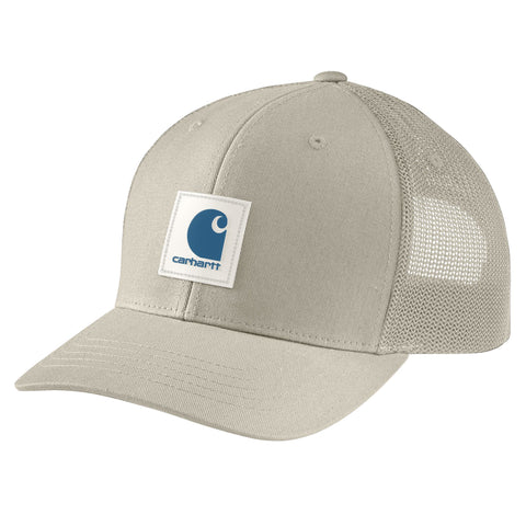 Men's Rugged Flex Twill Mesh-Back Logo Patch Cap in cobblestone