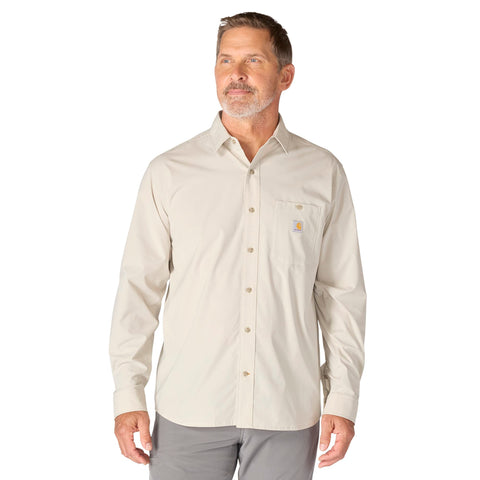 Carhartt men's Force Sun Defender woven relaxed shirt in cobblestone