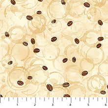 Coffee beans and Watermarks, Barista Cotton Fabric Collection DP