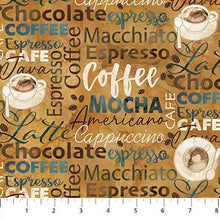 Coffee Text, Barista Cotton Fabric Collection DP