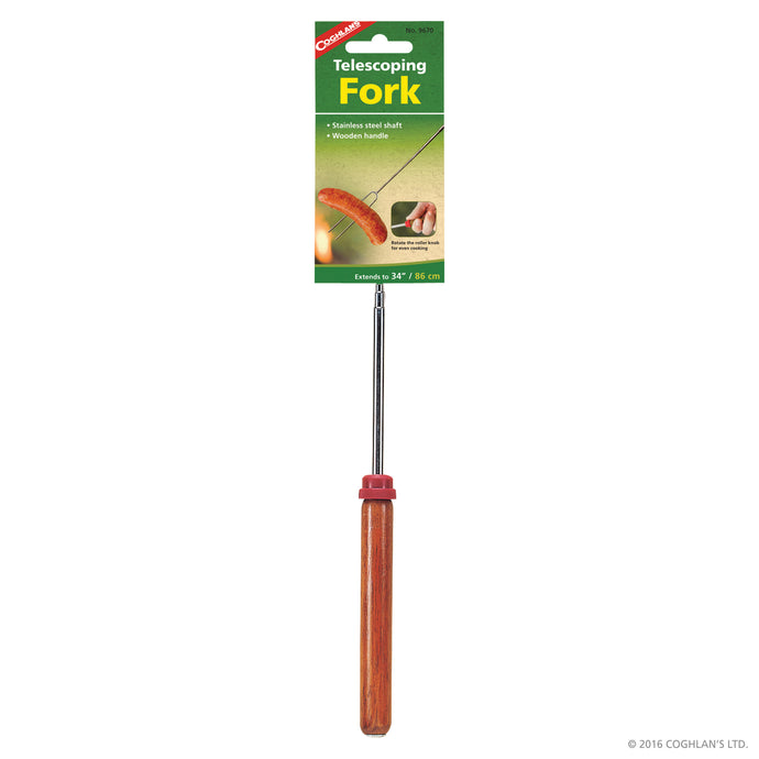 Telescoping hot dog fork.