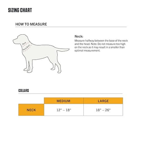 Carhartt Field Dog Collar size chart