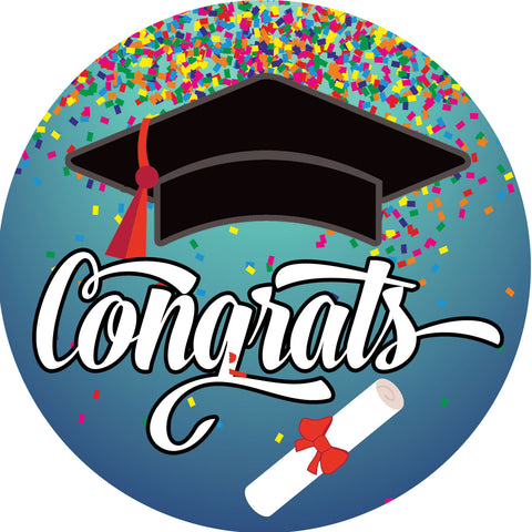 Custom Decor accent magnet showing congrats grad