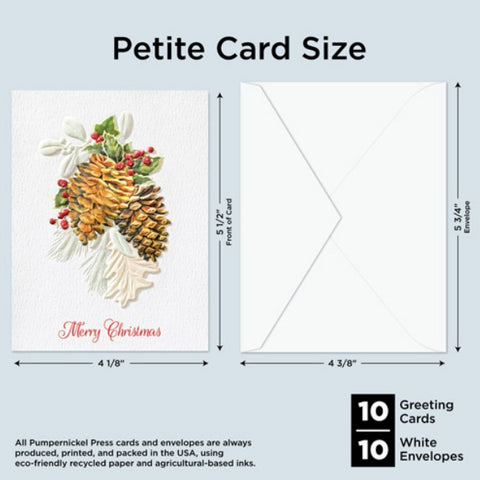 Pumpernickel Press Conifer Christmas petite card details