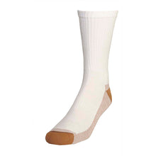 Railroad Sock Co. men's white crew sock with copper in sole