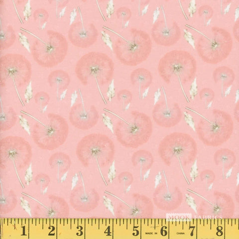 coral, Dandelion Swiss Dot Fabric 1390